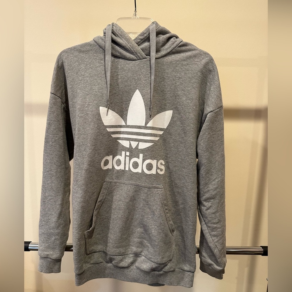 Adidas grey hoodie size M